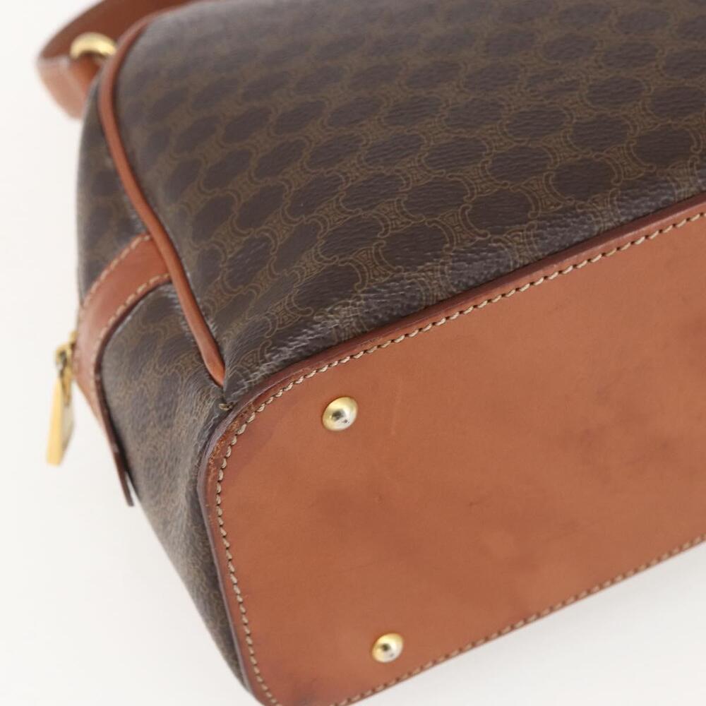 CELINE Macadam Canvas Hand Bag PVC Leather Brown Gold Auth 158983 - Picture 14 of 16